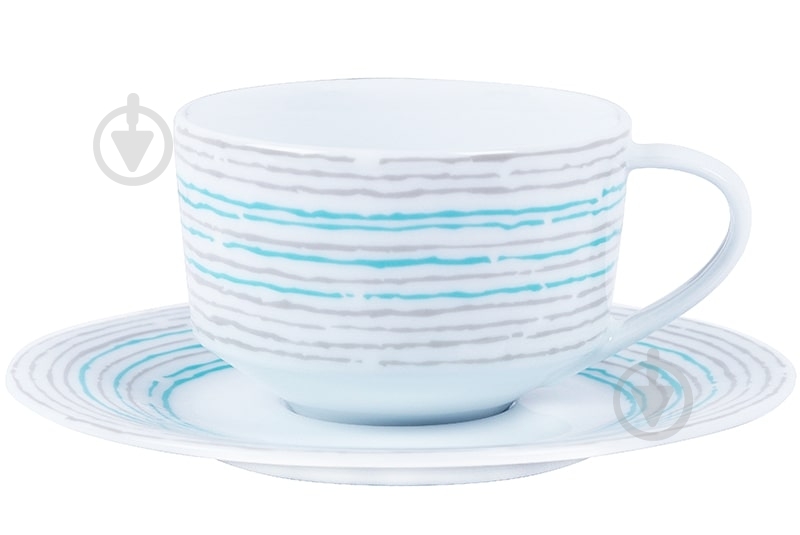 Чашка чайная с блюдцем DPL Broken Lines 220 мл - фото 1