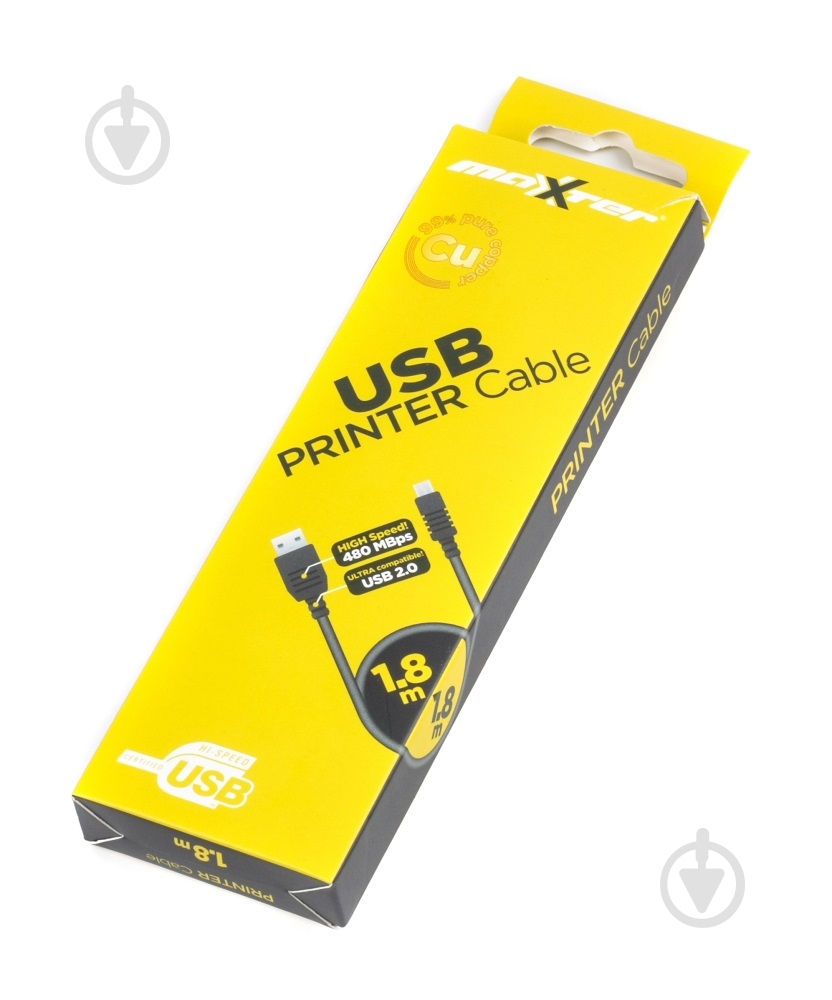 Кабель Maxxter 1,8 м (UB-AMBM-6) USB2.0 AM/BM для принтера - фото 2