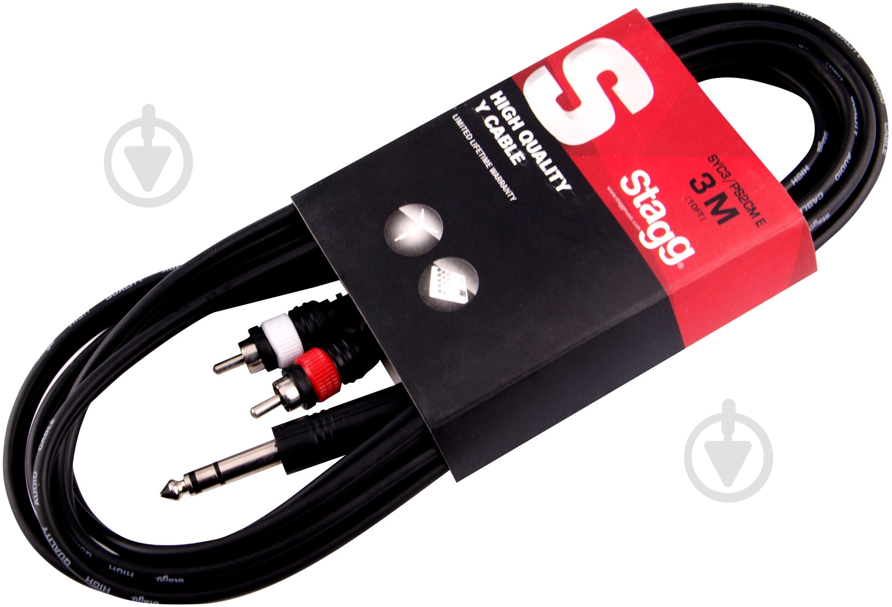 Кабель STAGG 6,3 мм – 2xRCA 3 м черный (SYC3/PS2CM E) - фото 1