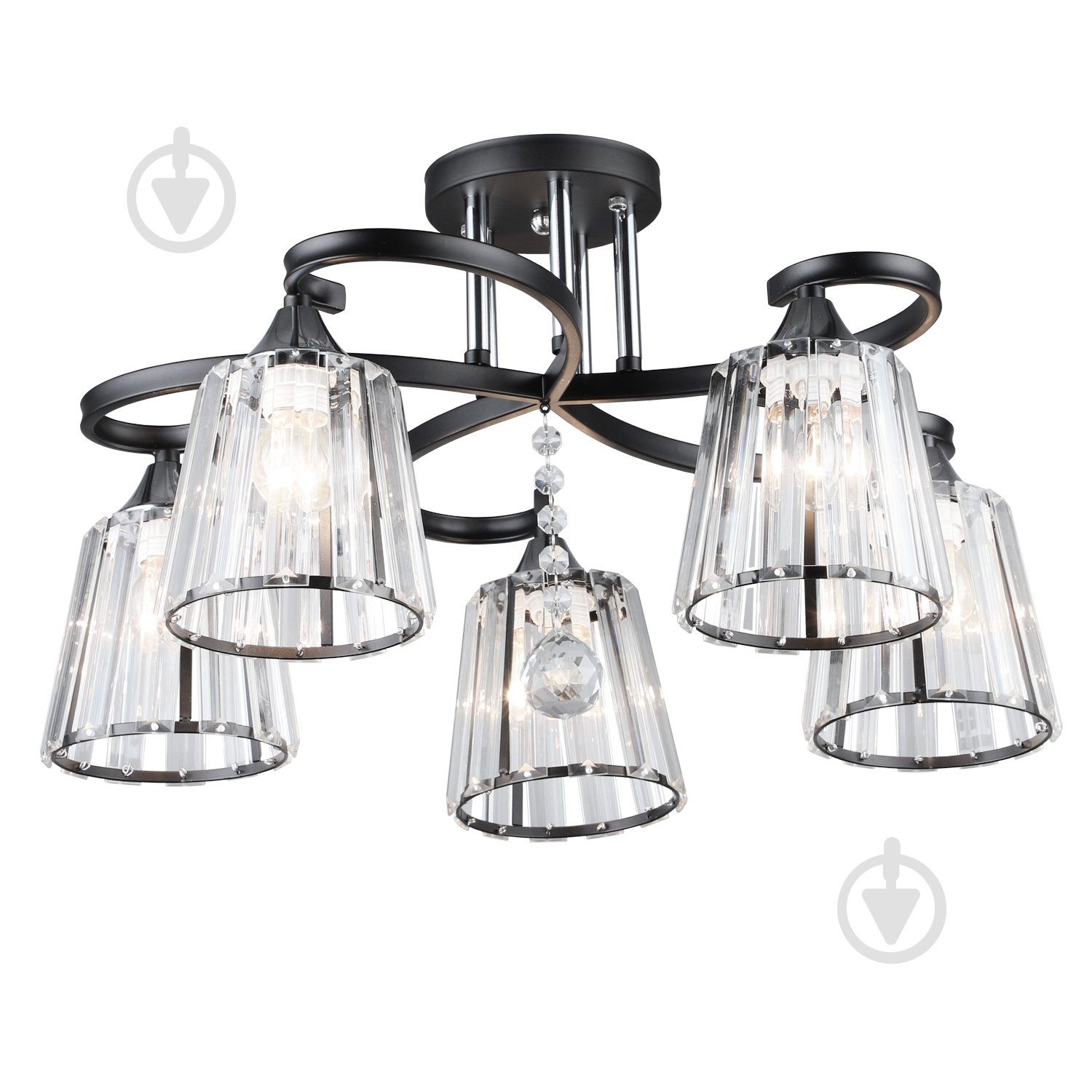 Люстра стельова Victoria Lighting 5x60 Вт E27 чорний Sands/PL5 black - фото 1