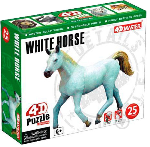 Пазл объемный 4D Master Белая лошадь 26458 - фото 1 Пазл объемный 4D Master Белая лошадь 26458 - фото 1