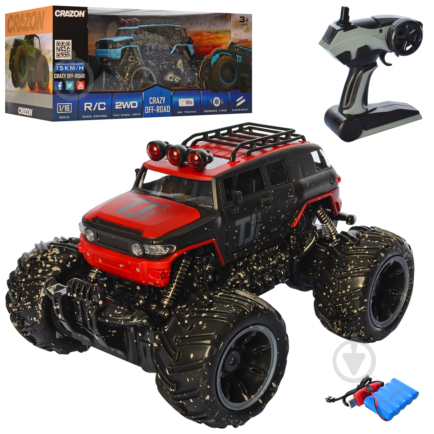 Автомобіль на радіокеруванні Crazon в асортименті 1:16 - фото 1