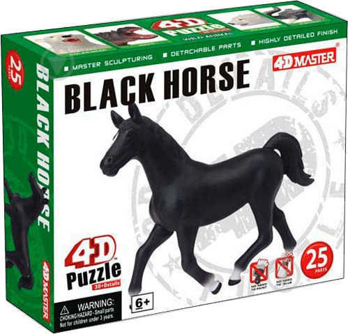 Пазл объемный 4D Master Черная лошадь 26481 - фото 1