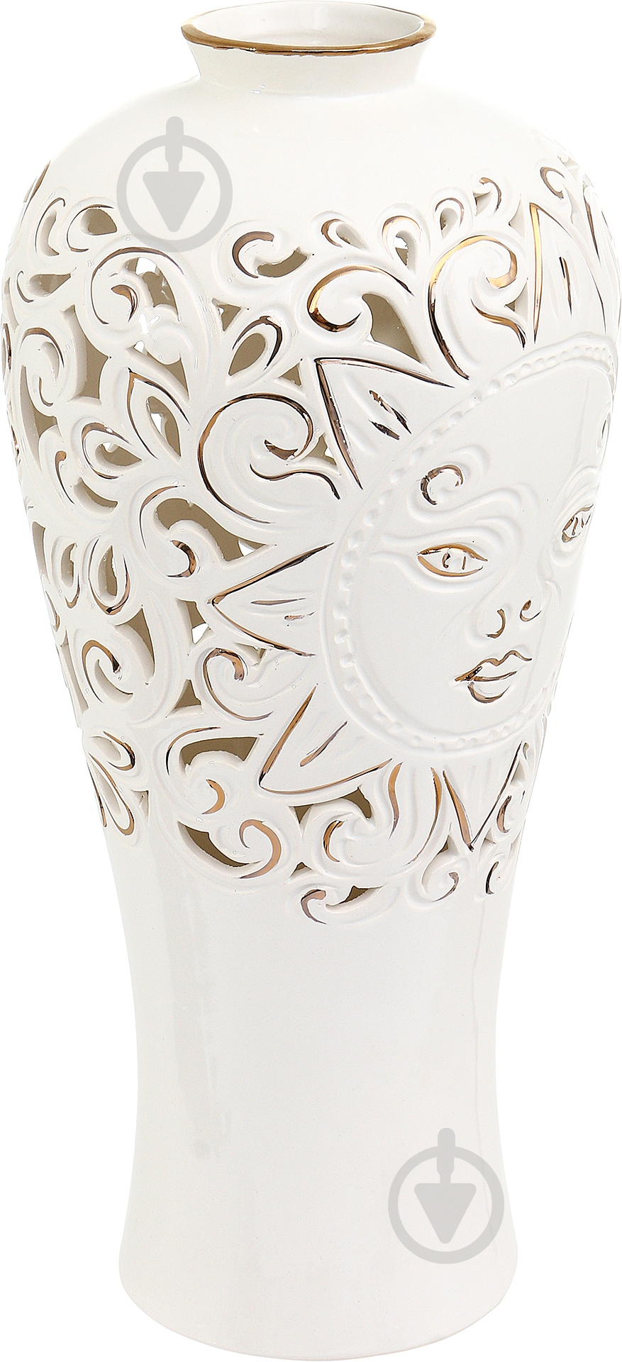 Ваза керамическая белая Сакура 43 см - фото 2