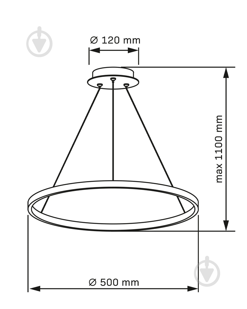Люстра підвісна Goldlux Lea 20 Вт LED-модуль чорний 329158 - фото 10