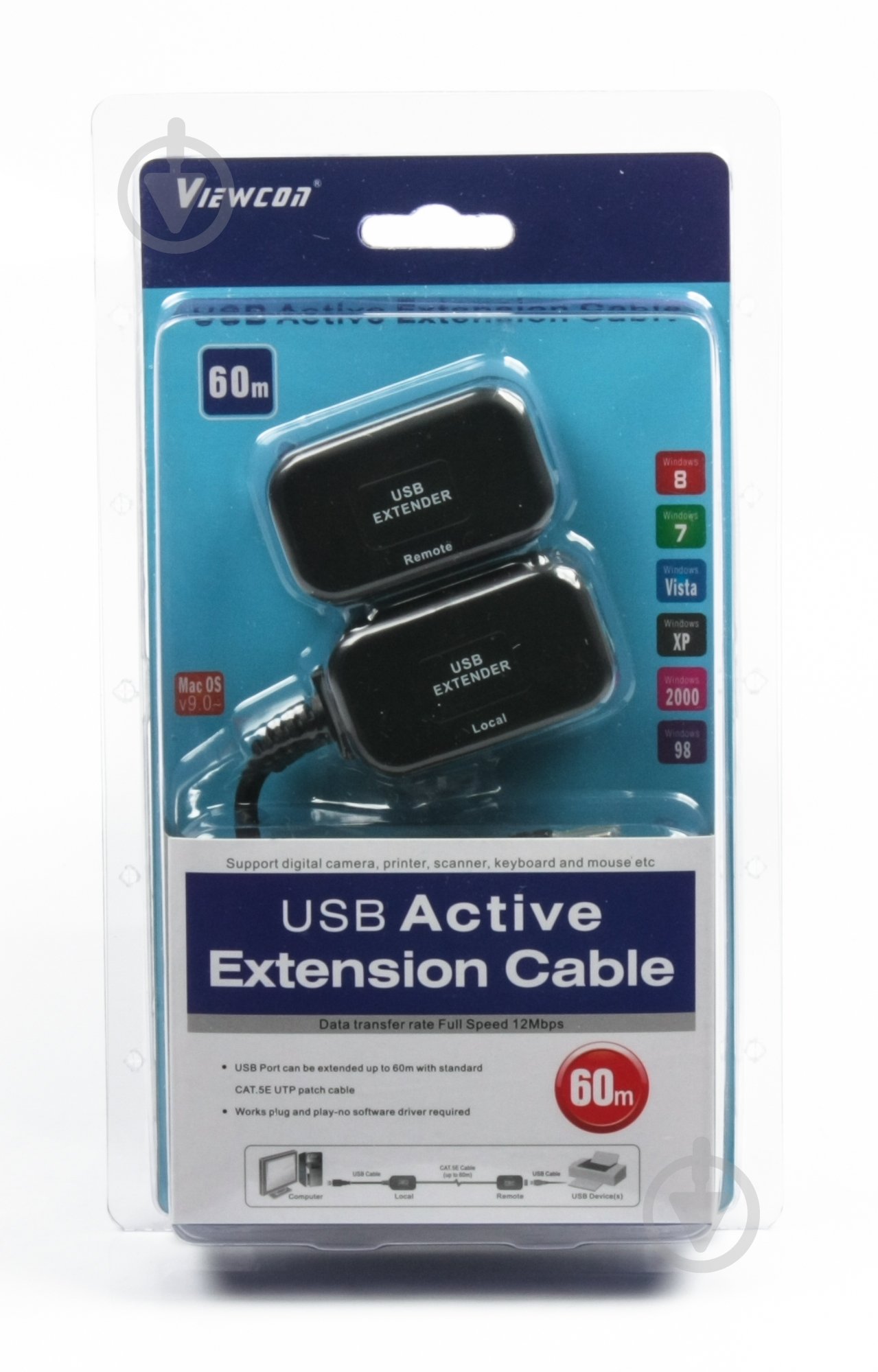 Удлинитель Viewcon черный (VE399) USB1.1 - фото 2