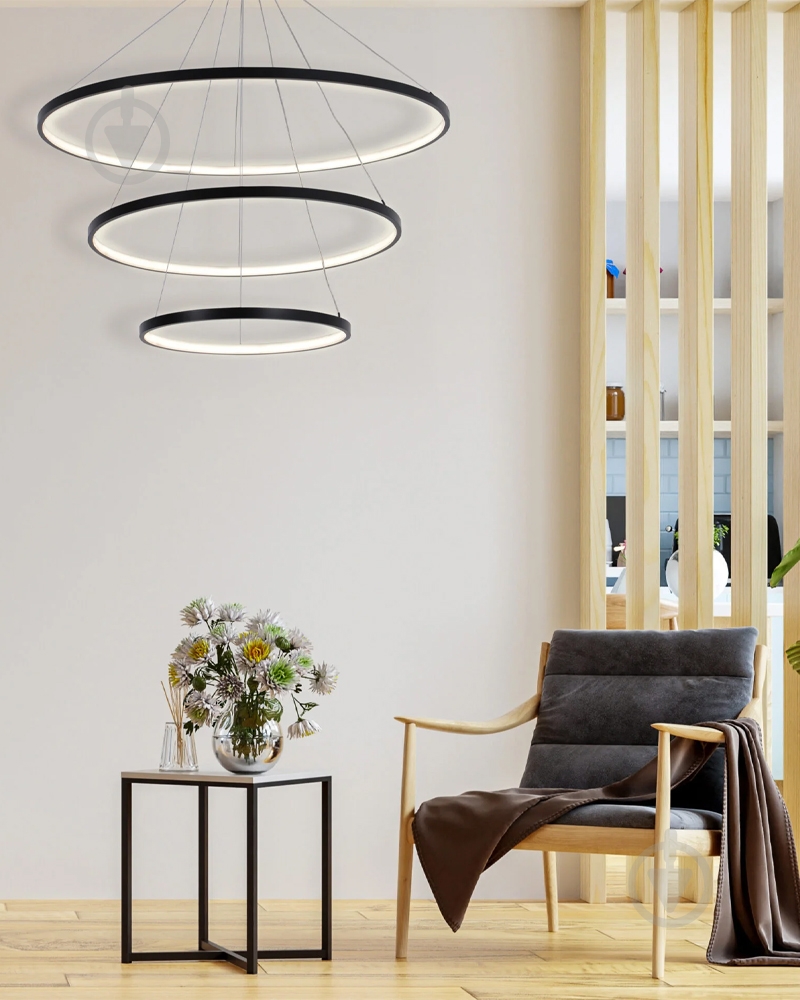 Люстра підвісна Goldlux Lea 60 Вт LED-модуль чорний 330024 - фото 3