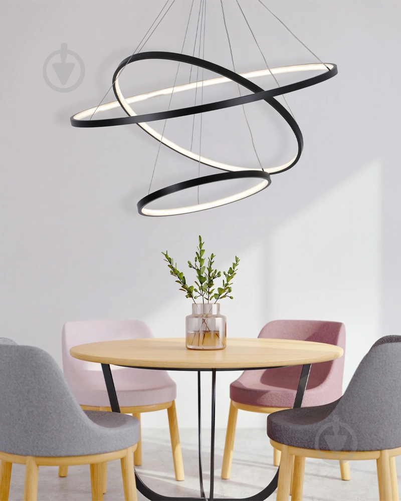 Люстра підвісна Goldlux Lea 60 Вт LED-модуль чорний 330024 - фото 6