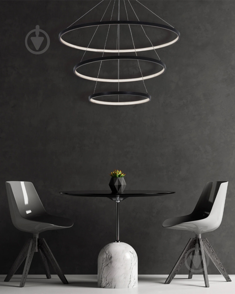 Люстра підвісна Goldlux Lea 60 Вт LED-модуль чорний 330024 - фото 7