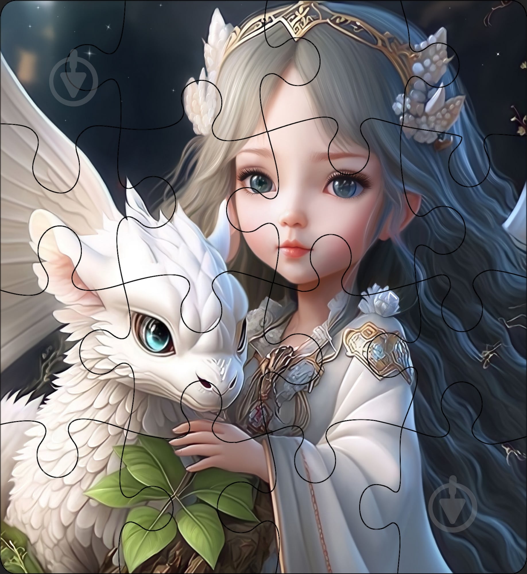 Пазл деревянный MISLT "Девочка с драконом" MIS LT 200х210 мм ХДФ - фото 1