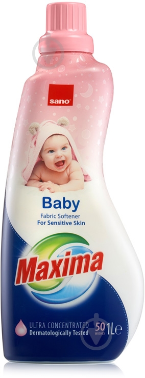 Кондиционер-ополаскиватель Sano суперконцентрированный парфюмированный Baby 1 л - фото 1