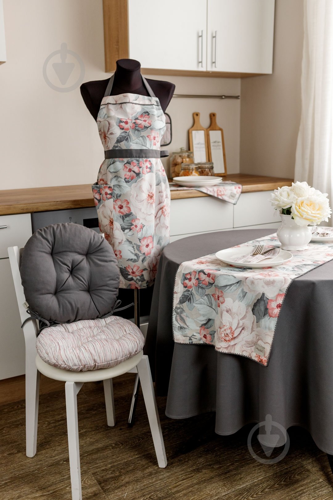 Скатертина "CHARM" асфальт d200 темно-сірий La Nuit - фото 5