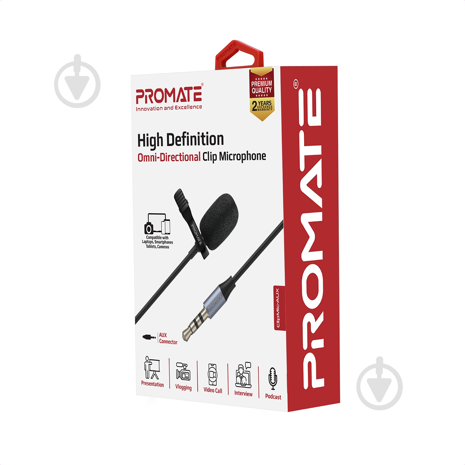 Микрофон Promate ClipMic-AUX 3.5 мм Black - фото 4