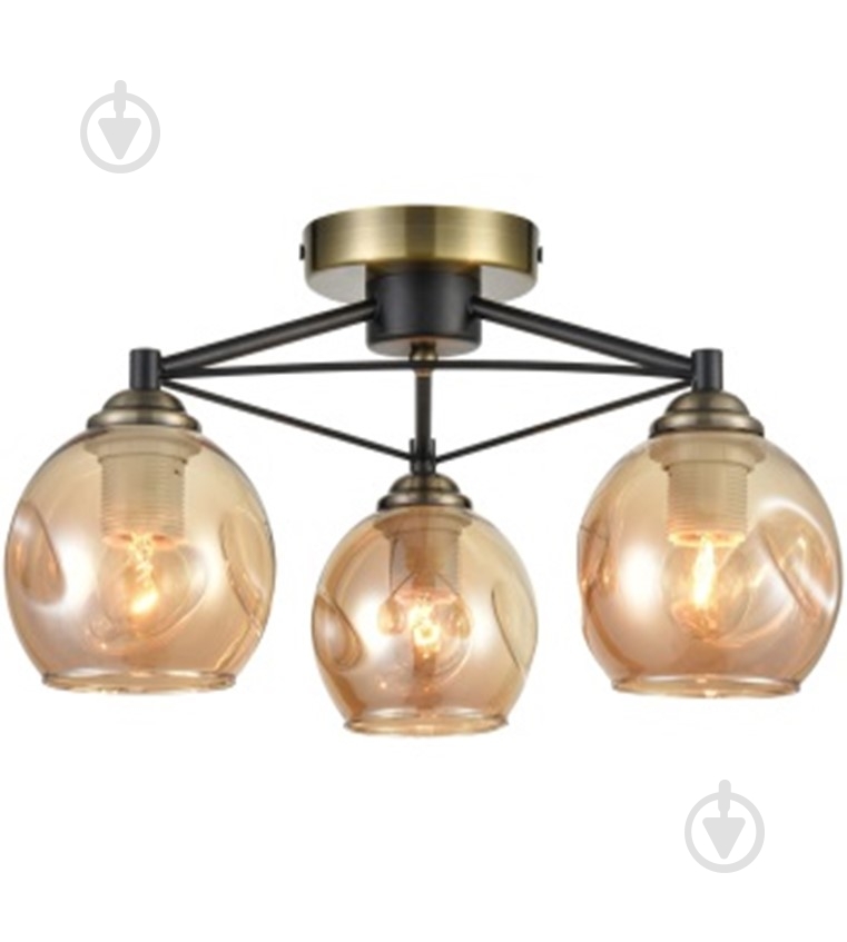 Люстра потолочная Focus Light 3x60 Вт E27 черный с золотым 3321/3 - фото 1