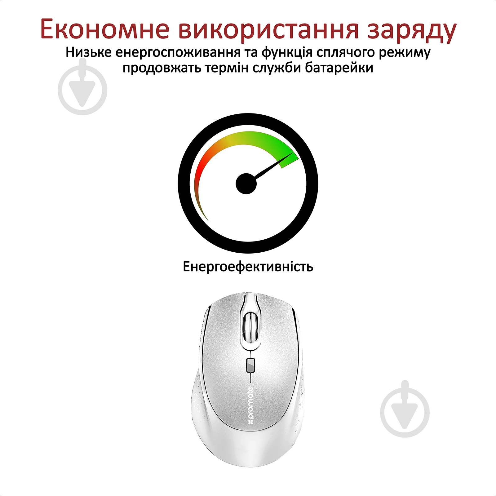 Мышка Promate Clix-5 Wireless White - фото 5