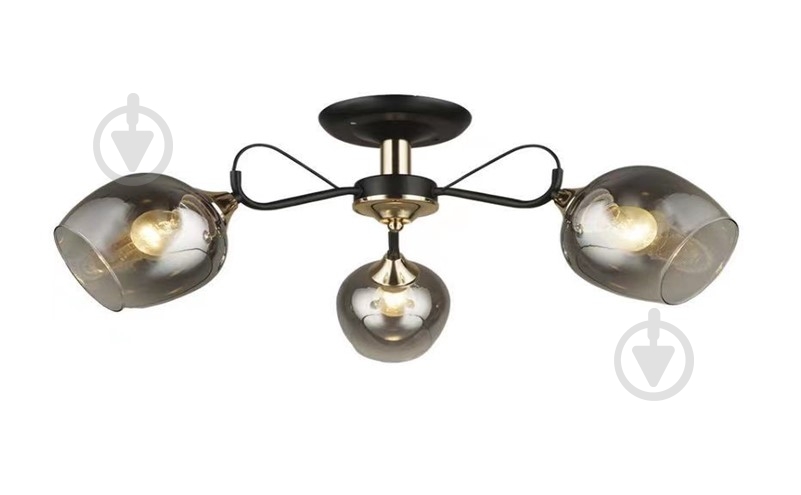 Люстра потолочная Focus Light 3x60 Вт Е27 черный с золотым 3384/3 - фото 1 Люстра потолочная Focus Light 3x60 Вт Е27 черный с золотым 3384/3 - фото 1
