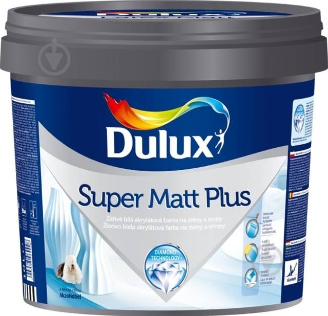 Краска акриловая Dulux Super Matt Plus глубокий мат 3 л 4,5 кг - фото 1 Краска акриловая Dulux Super Matt Plus глубокий мат 3 л 4,5 кг - фото 1