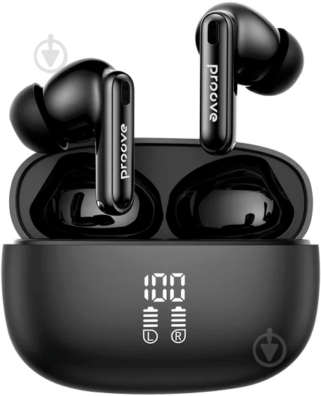 Навушники Proove Intro Pro TWS with ANC (APP) obsidian black (TWIP0001AP15) - фото 1