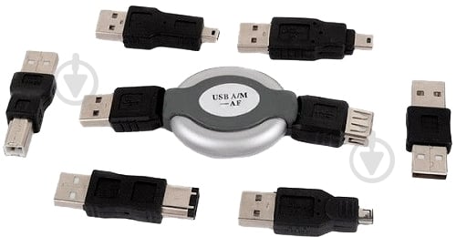 Кабель EMT USB – mini 4P 0.9 м черный (4-0088) 6 переходников USB - фото 3 Кабель EMT USB – mini 4P 0.9 м черный (4-0088) 6 переходников USB - фото 3