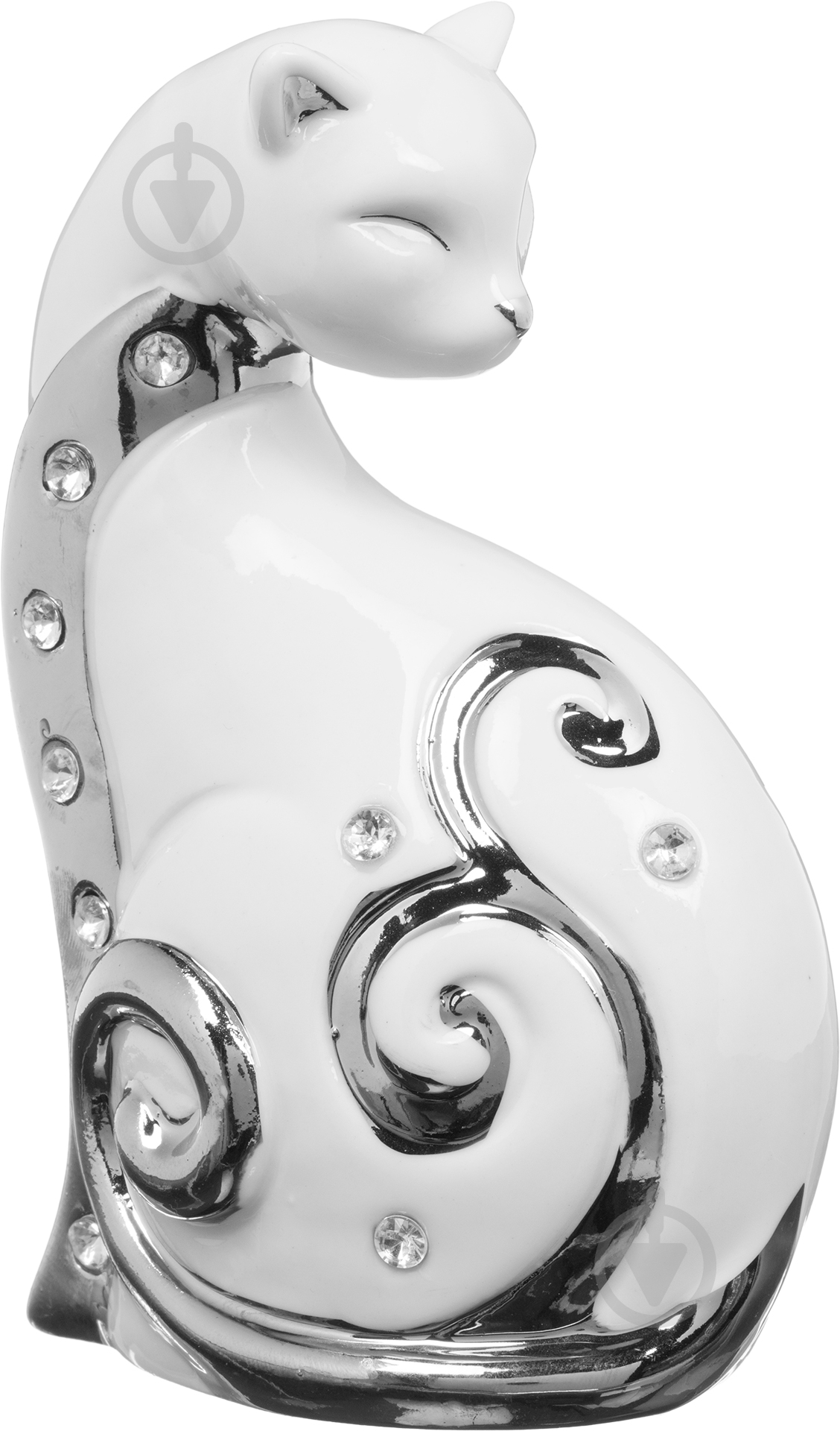 Статуэтка кошка HY21244-2 16х8х10 см белый с серебристым - фото 2 Статуэтка кошка HY21244-2 16х8х10 см белый с серебристым - фото 2