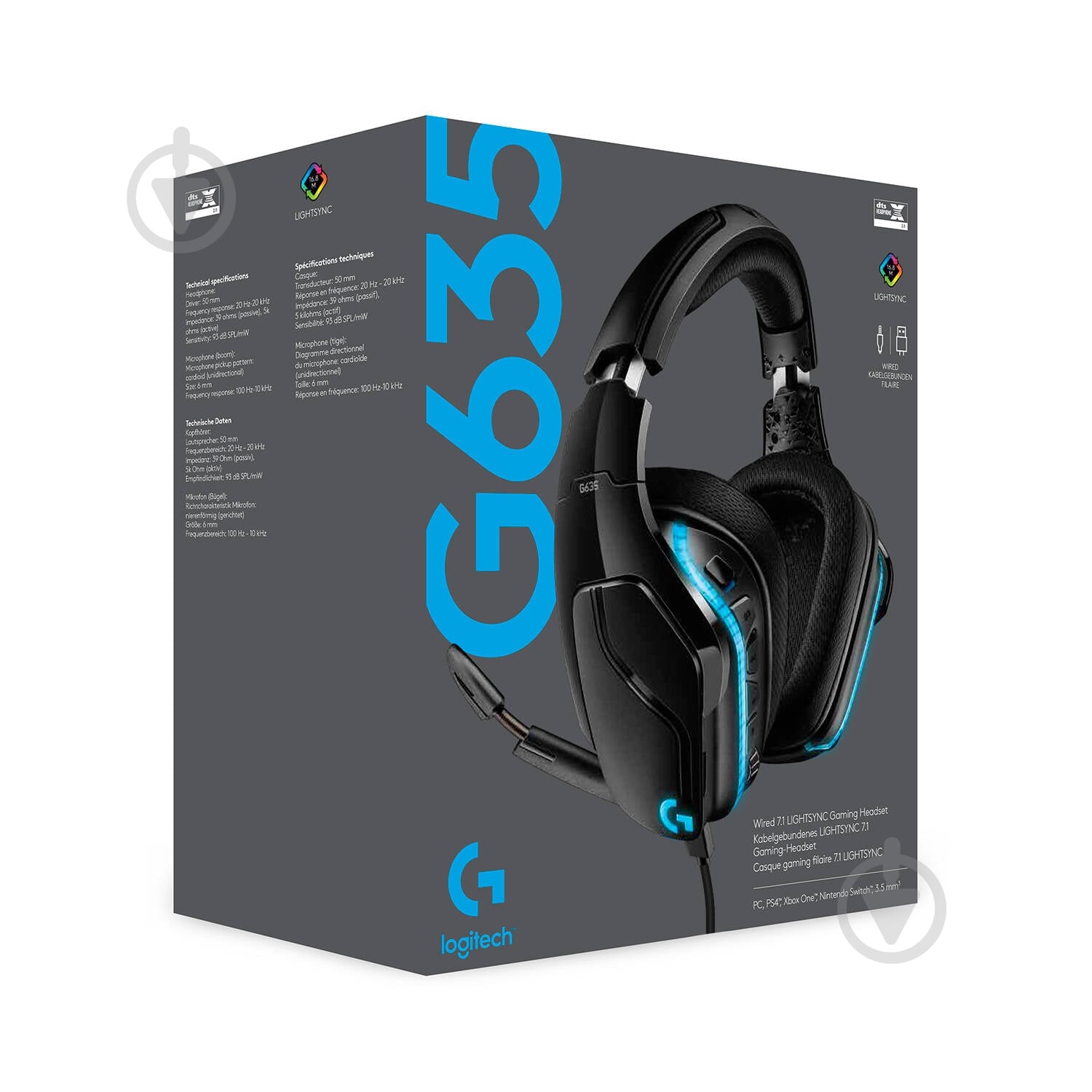 Гарнитура игровая Logitech G635 Gaming Headset black (981-000750) - фото 9