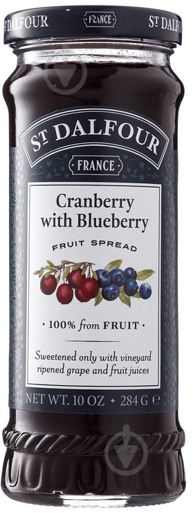 Джем ТМ St. Dalfour Клюква и черника 284 г - фото 1