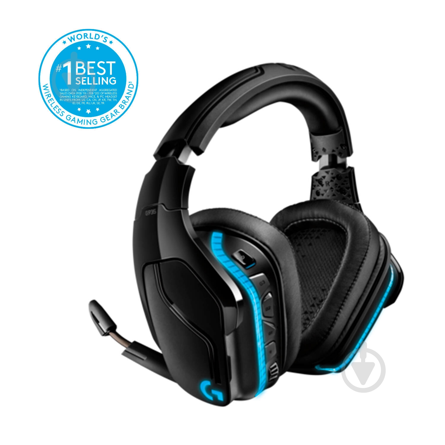 Гарнітура ігрова Logitech G935 Wireless 7.1 Surround Sound LIGHTSYNC Gaming Headset black (981-000744) - фото 2