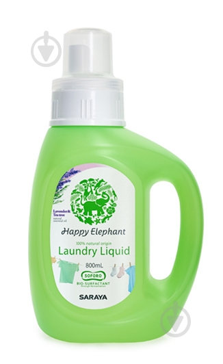 Гель для машинного та ручного прання Happy Elephant Гипоаллергеная жидкость для стирки Happy Elephant 800 мл 0,8 л - фото 1