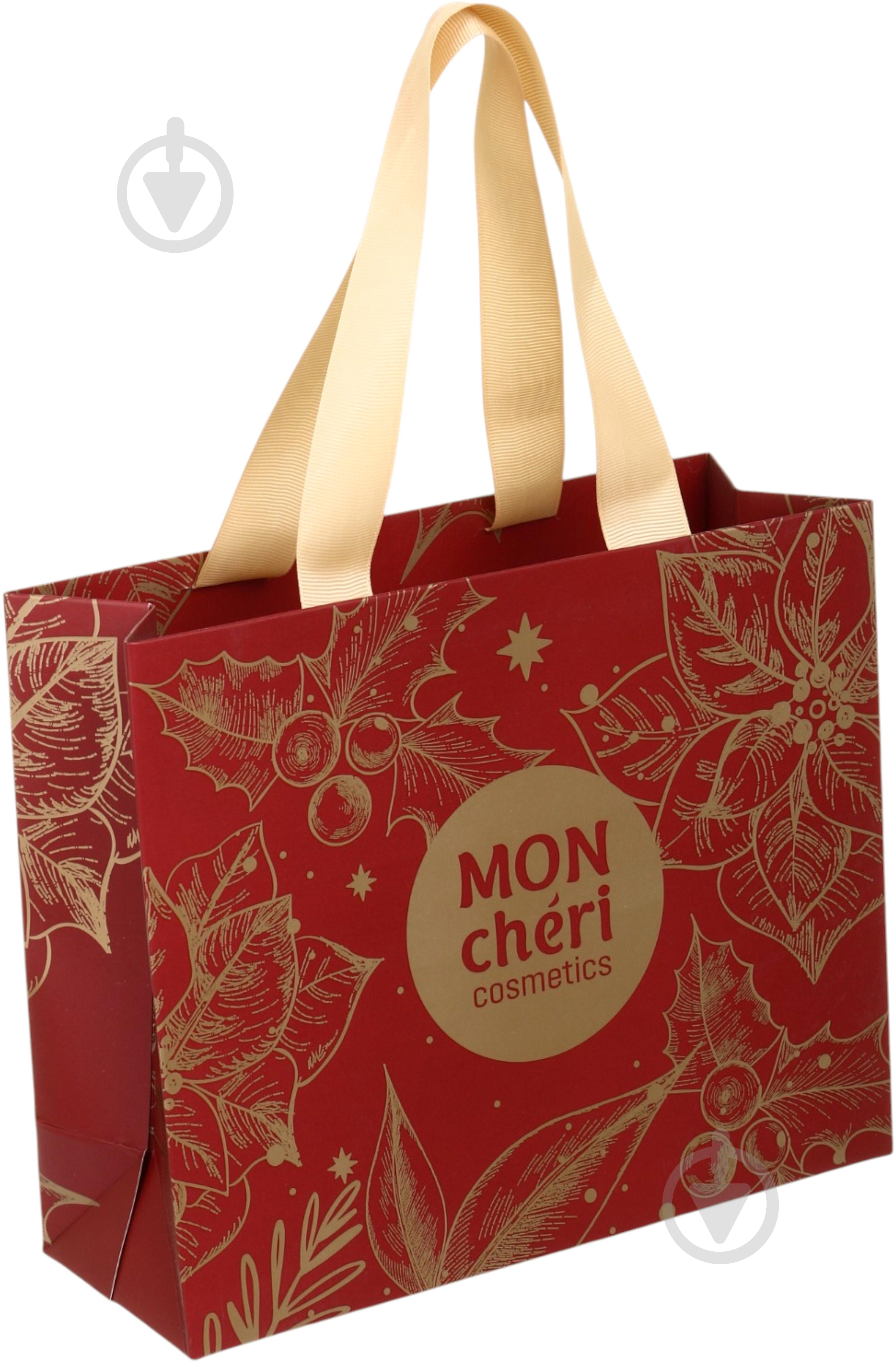 Пакет MONCHERI бумажный Christmas красный М 200х240х90 мм - фото 1