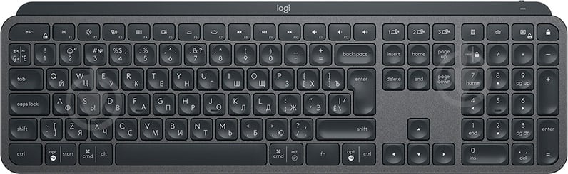Клавиатура Logitech MX Keys Advanced Wireless Illuminated Keyboard Graphite INTNL (920-009417) black - фото 1 Клавиатура Logitech MX Keys Advanced Wireless Illuminated Keyboard Graphite INTNL (920-009417) black - фото 1