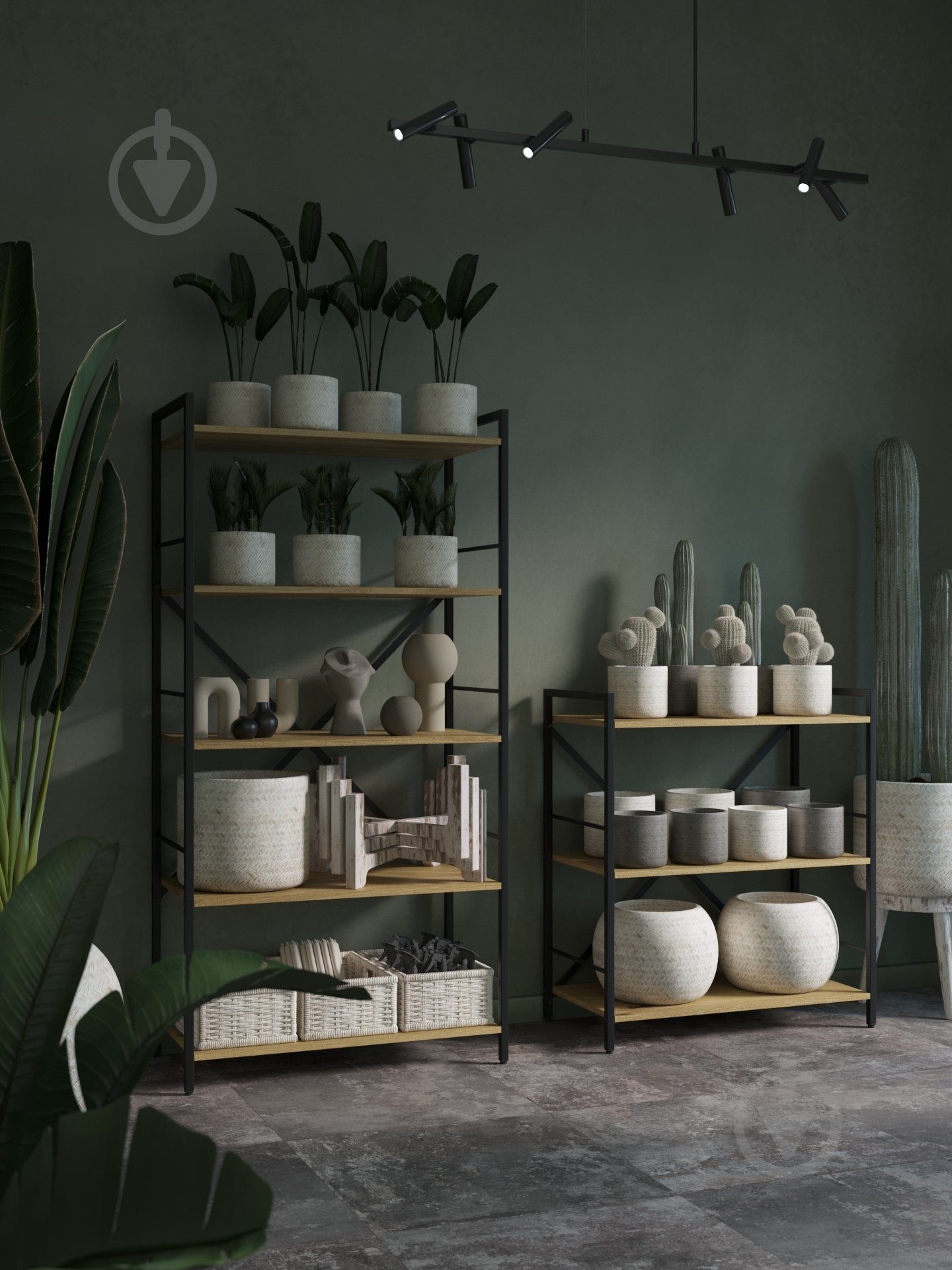 Стелаж металевий 1700x800x350 мм Меткас антрацит/дуб артізан ЛДСП полиці 5 шт. фарбований - фото 8 Стелаж металевий 1700x800x350 мм Меткас антрацит/дуб артізан ЛДСП полиці 5 шт. фарбований - фото 8