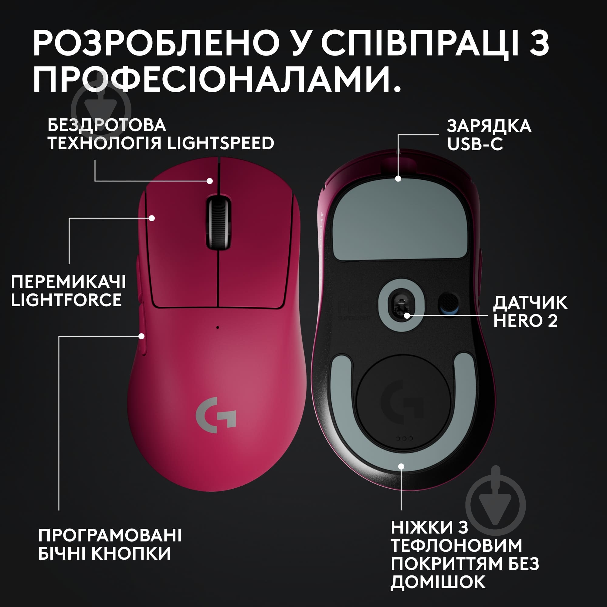 Игровая мышь Logitech G Pro X Superlight 2 Dex pink (L910-007373) - фото 6