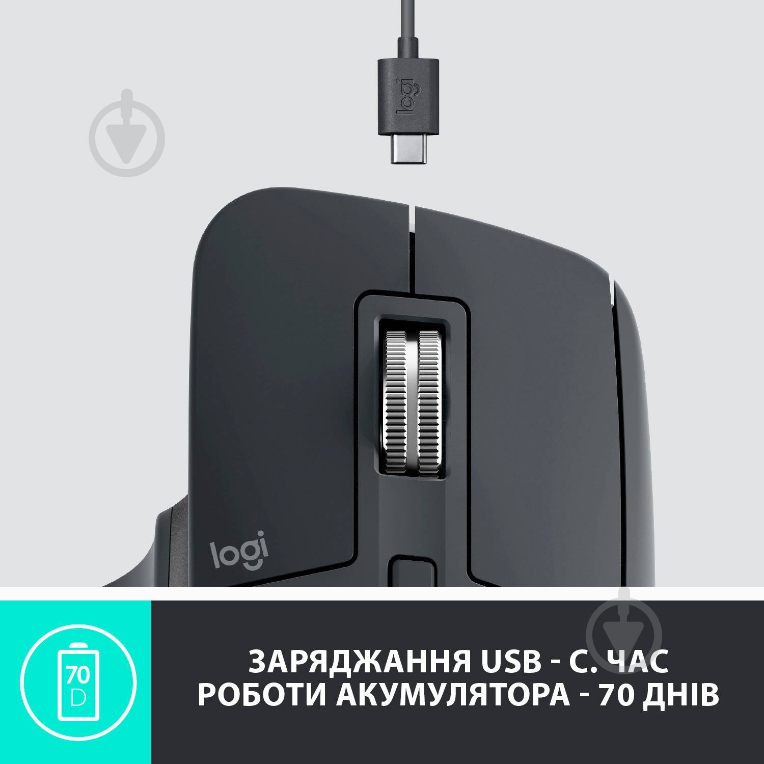 Миша Logitech MX Master 3 Advanced Wireless Mouse graphite (910-005694) - фото 8