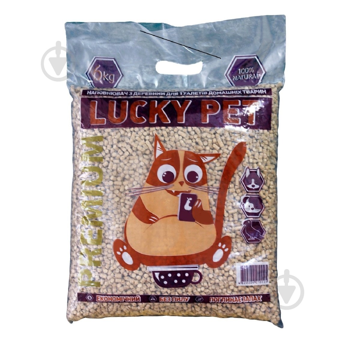 Наполнитель для кошачьего туалета Lucky Pet Премиум древесный 6 кг - фото 1
