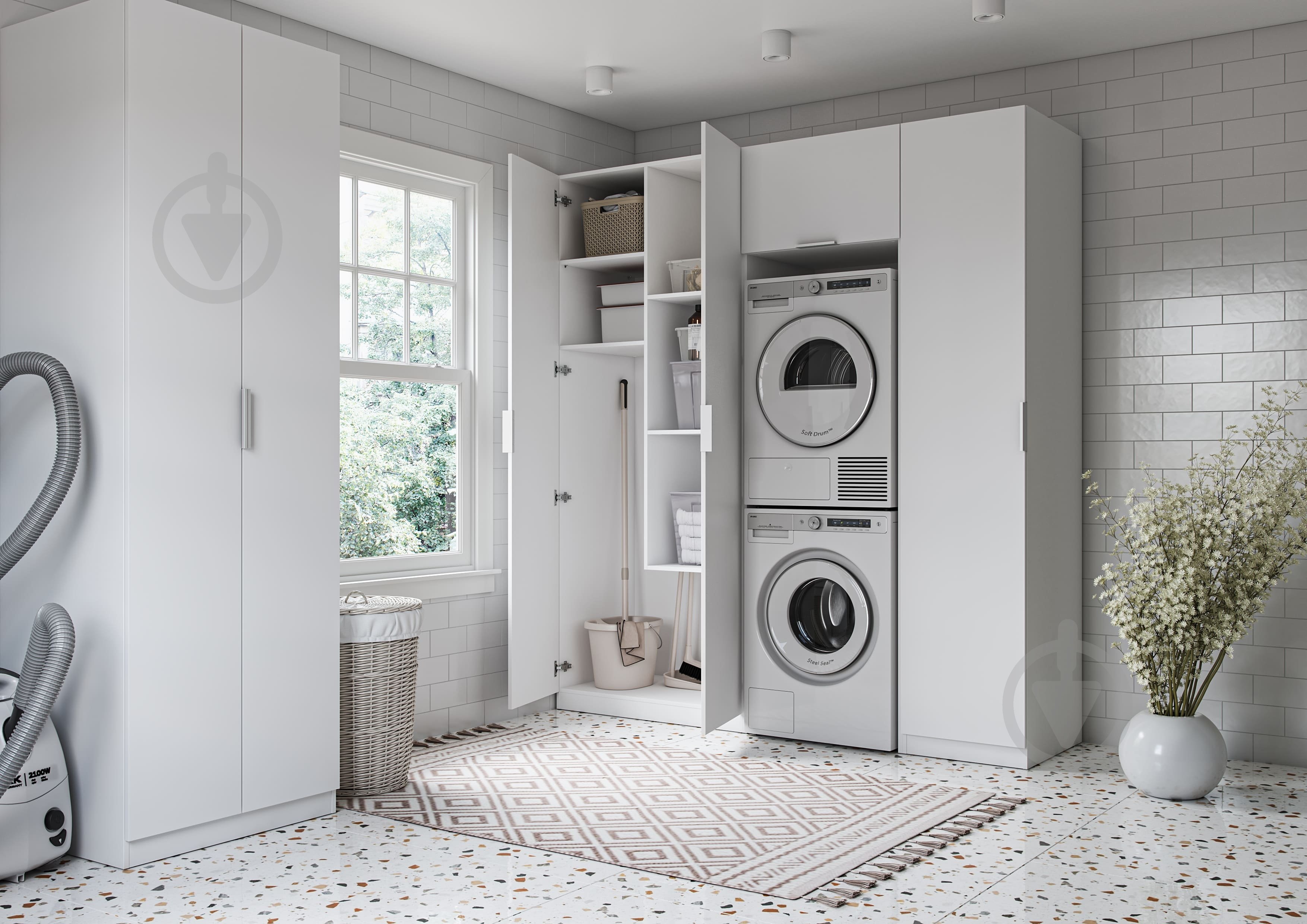 Шкаф Грейд Асти Модуль-1 2200х900х578 мм нимфея альба / нимфея альба - фото 2