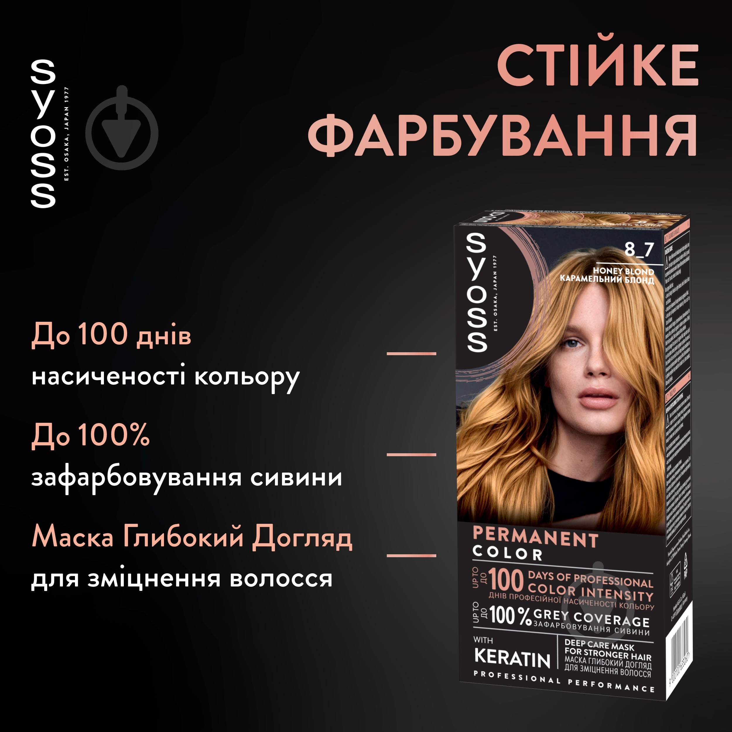 Крем-краска для волос SYOSS Permanent Coloration 8-7 карамельный блонд 115 мл - фото 2