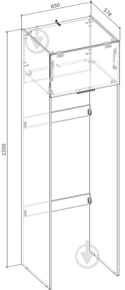 Шафа Грейд Асті Модуль-2 2200х650х578 мм німфея альба / німфея альба - фото 3