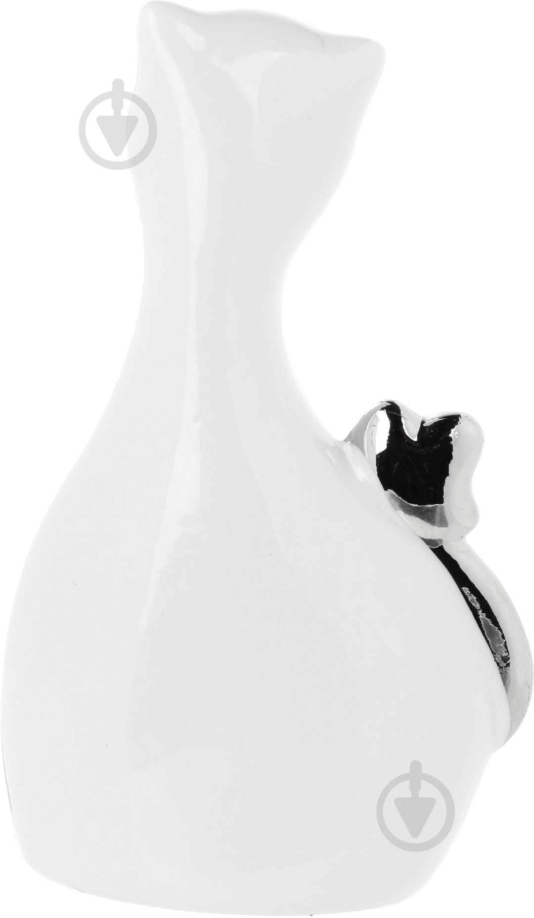 Статуэтка кошка HY21267-2B 17х9х5 см белый с серебристым - фото 2