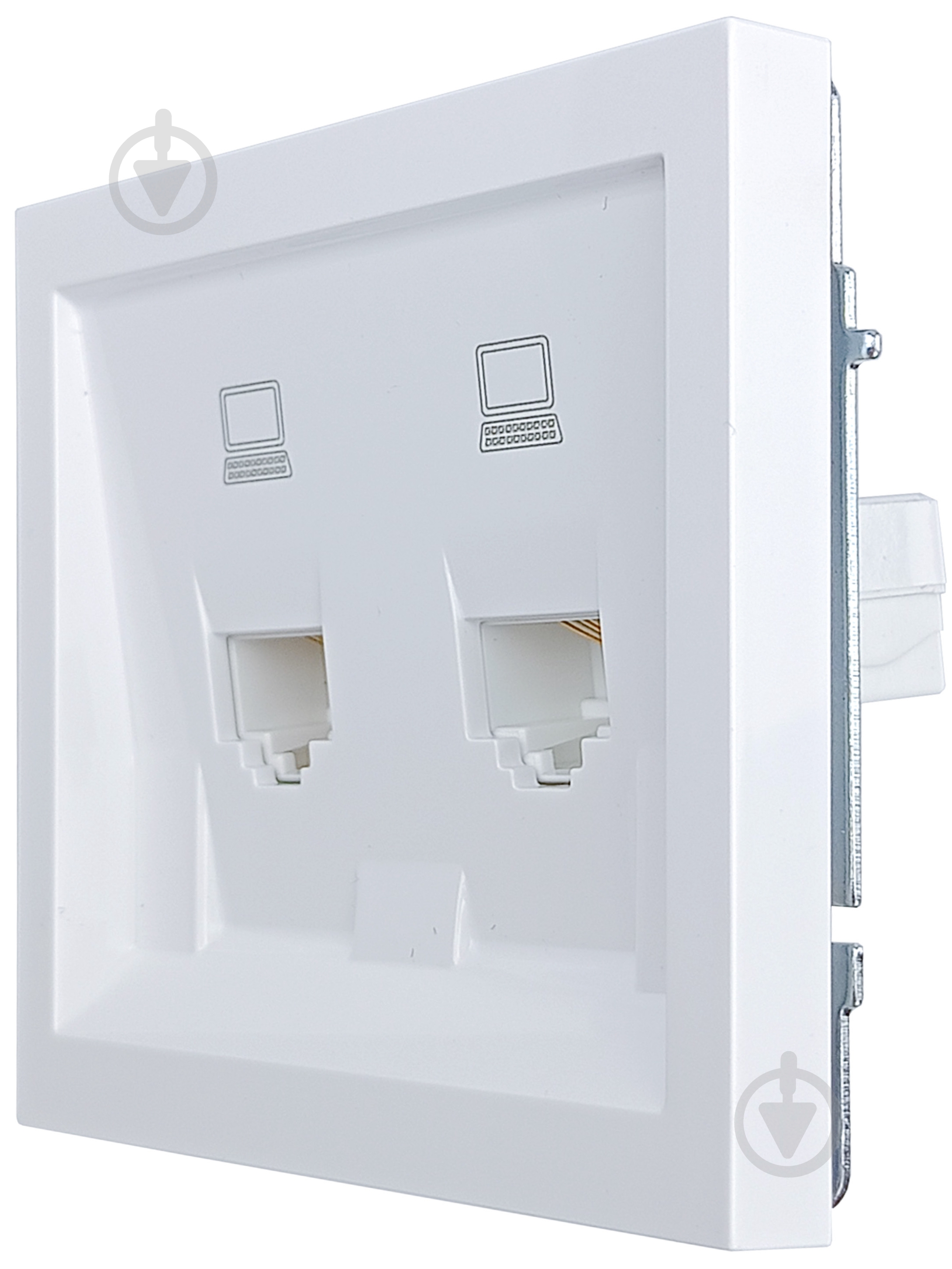 Розетка компьютерная двойная HausMark Juna IP20 белый - фото 4