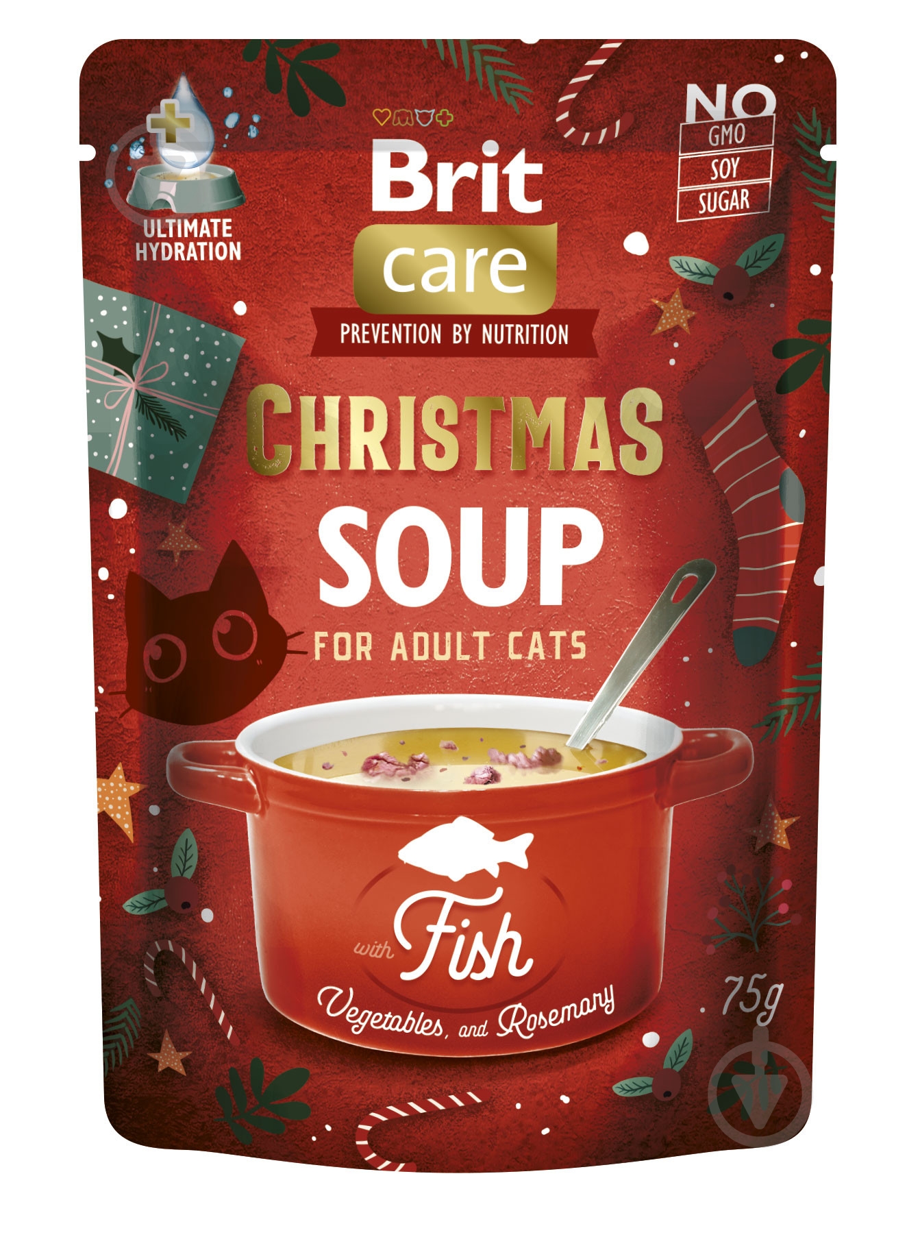 Корм влажный для кошек Brit Care Christmas Fish Soup рождественский суп с рыбой 75 г - фото 1