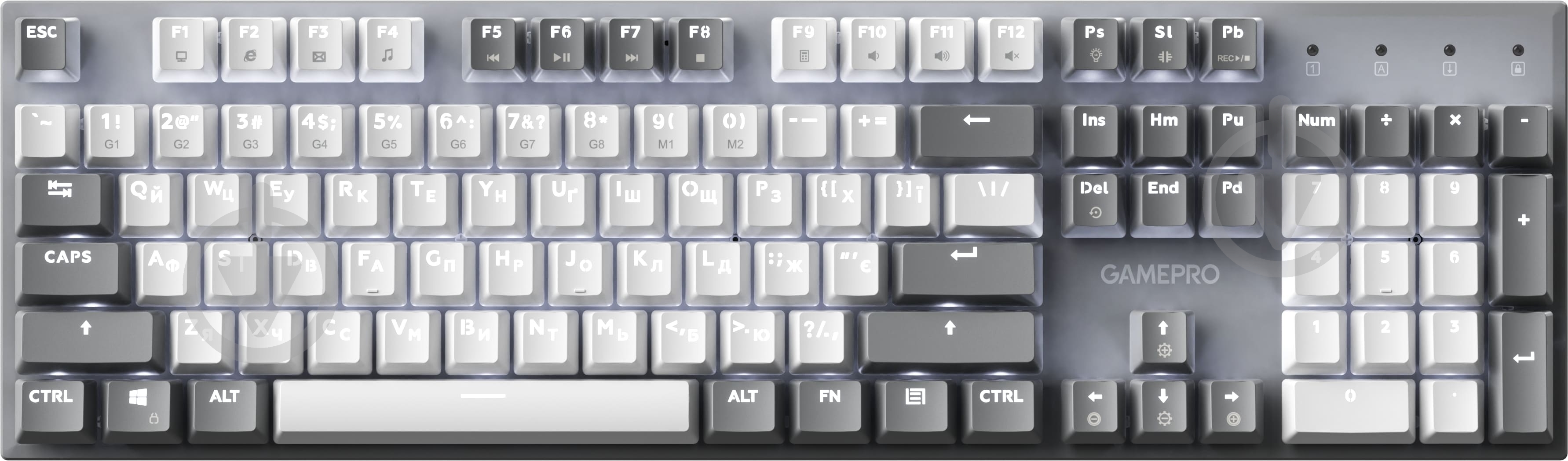 Клавіатура ігрова GamePro Genesis Metallic (MK144G) grey - фото 1