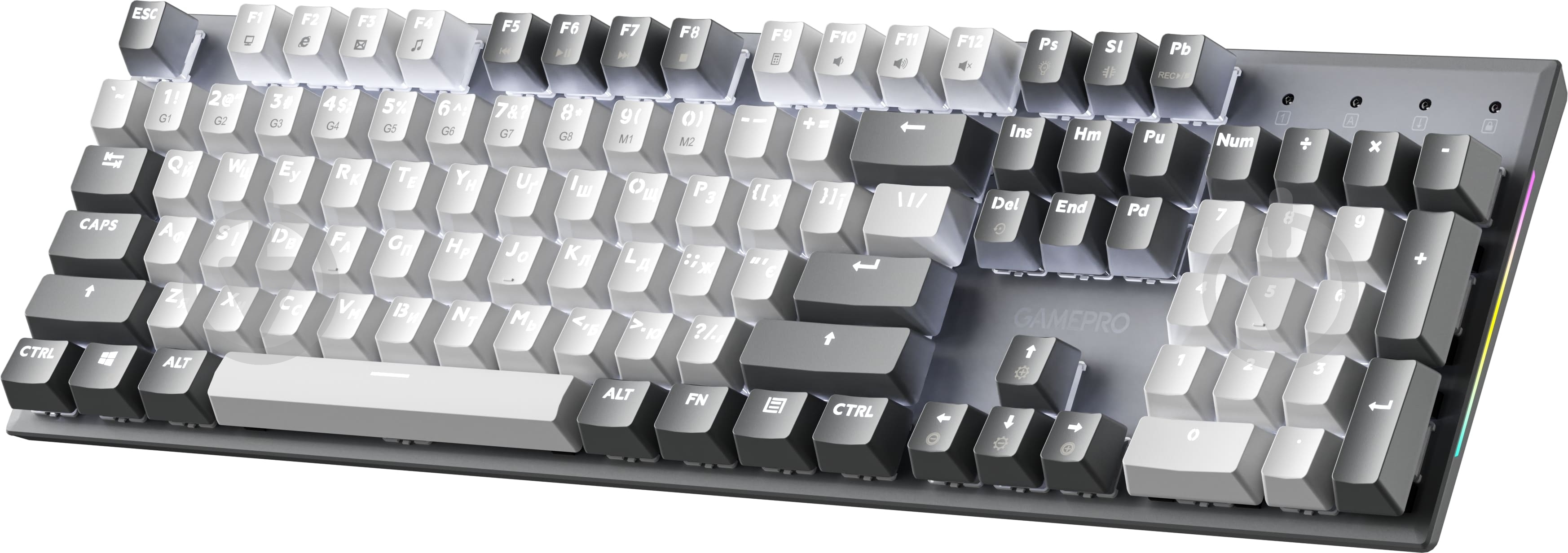 Клавіатура ігрова GamePro Genesis Metallic (MK144G) grey - фото 2