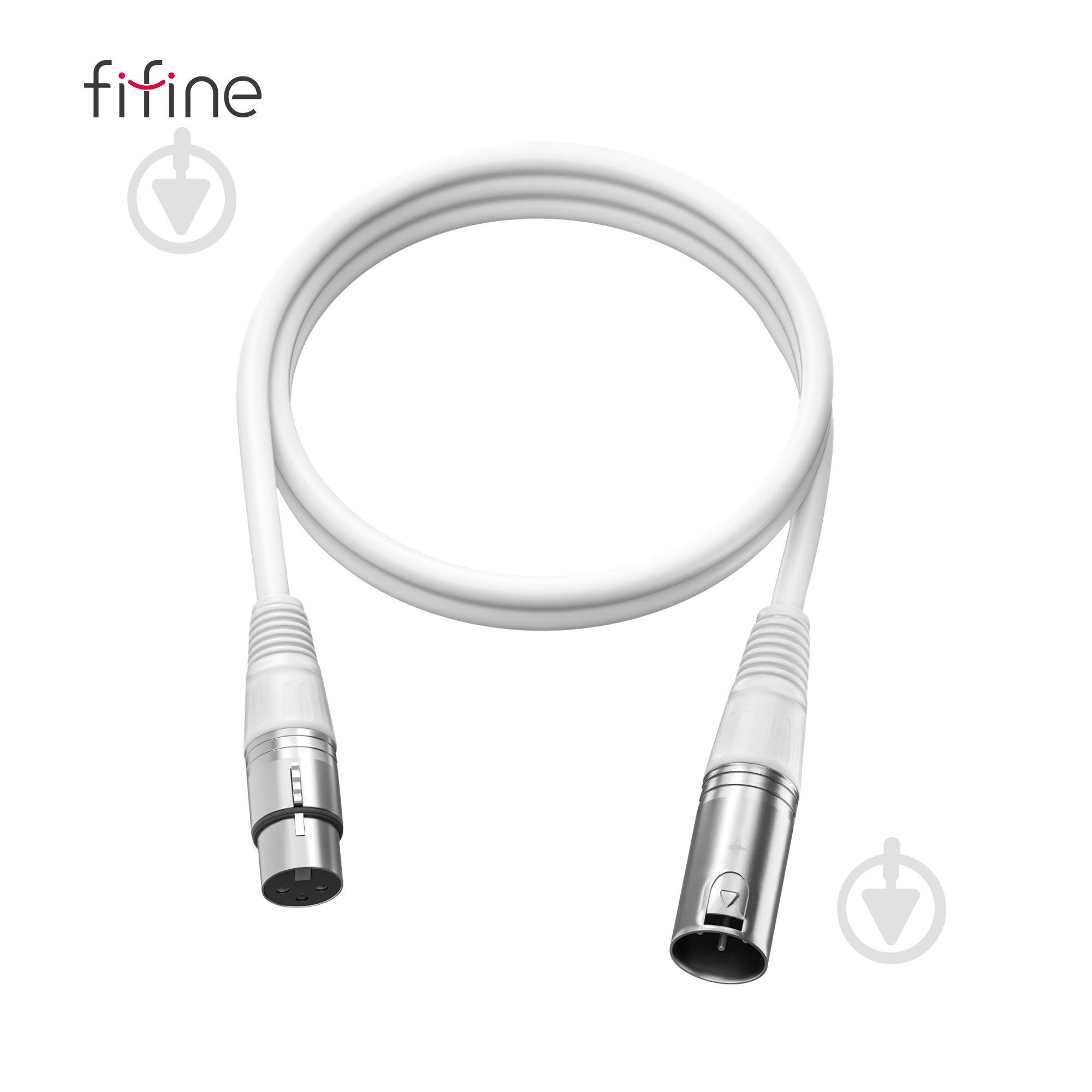 Кабель микрофонный FIFINE L9CW XLR Male to Femal 1,8m White (L9CW) - фото 2