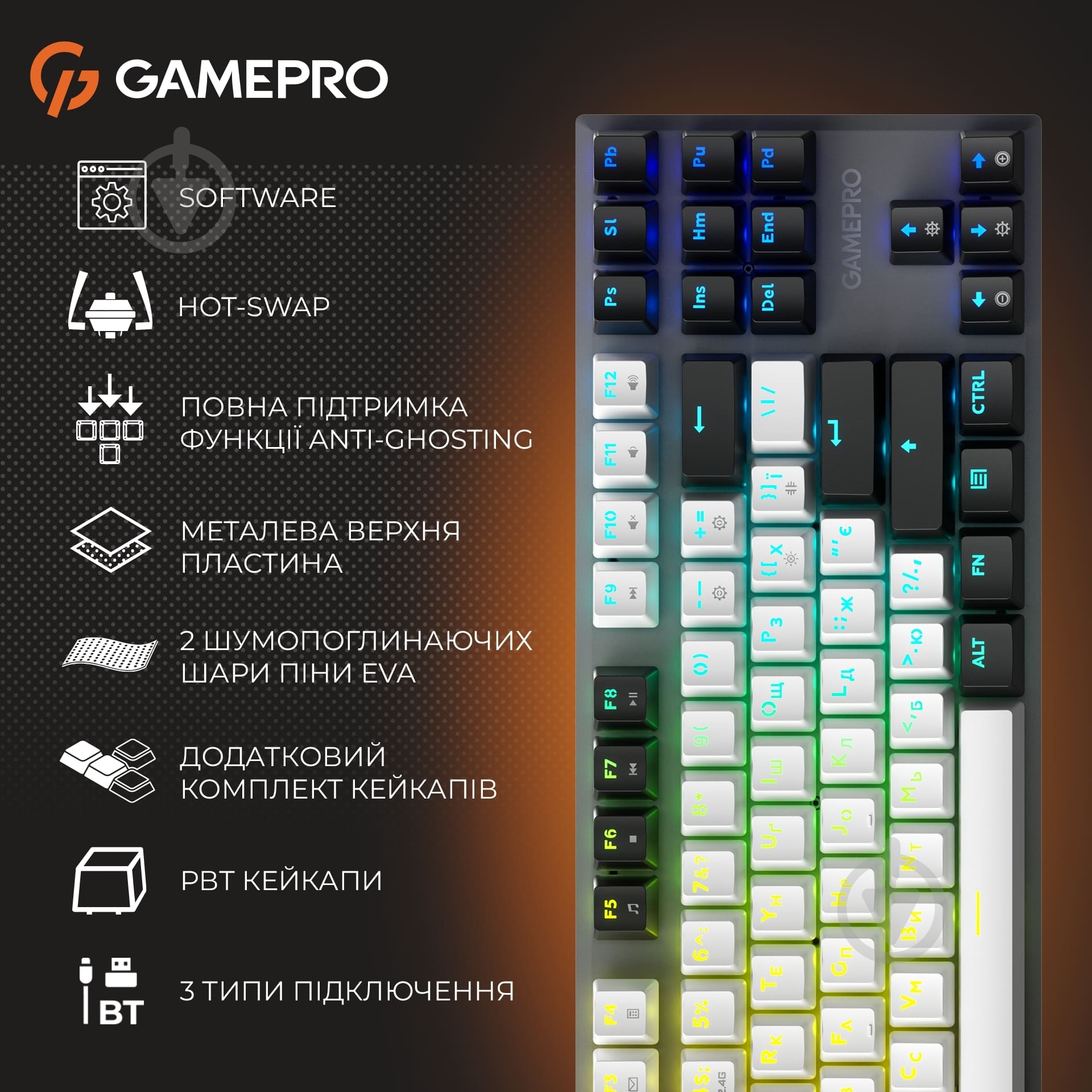 Клавиатура игровая GamePro Joker Pro (MK124G Pro) gray - фото 17 Клавиатура игровая GamePro Joker Pro (MK124G Pro) gray - фото 17