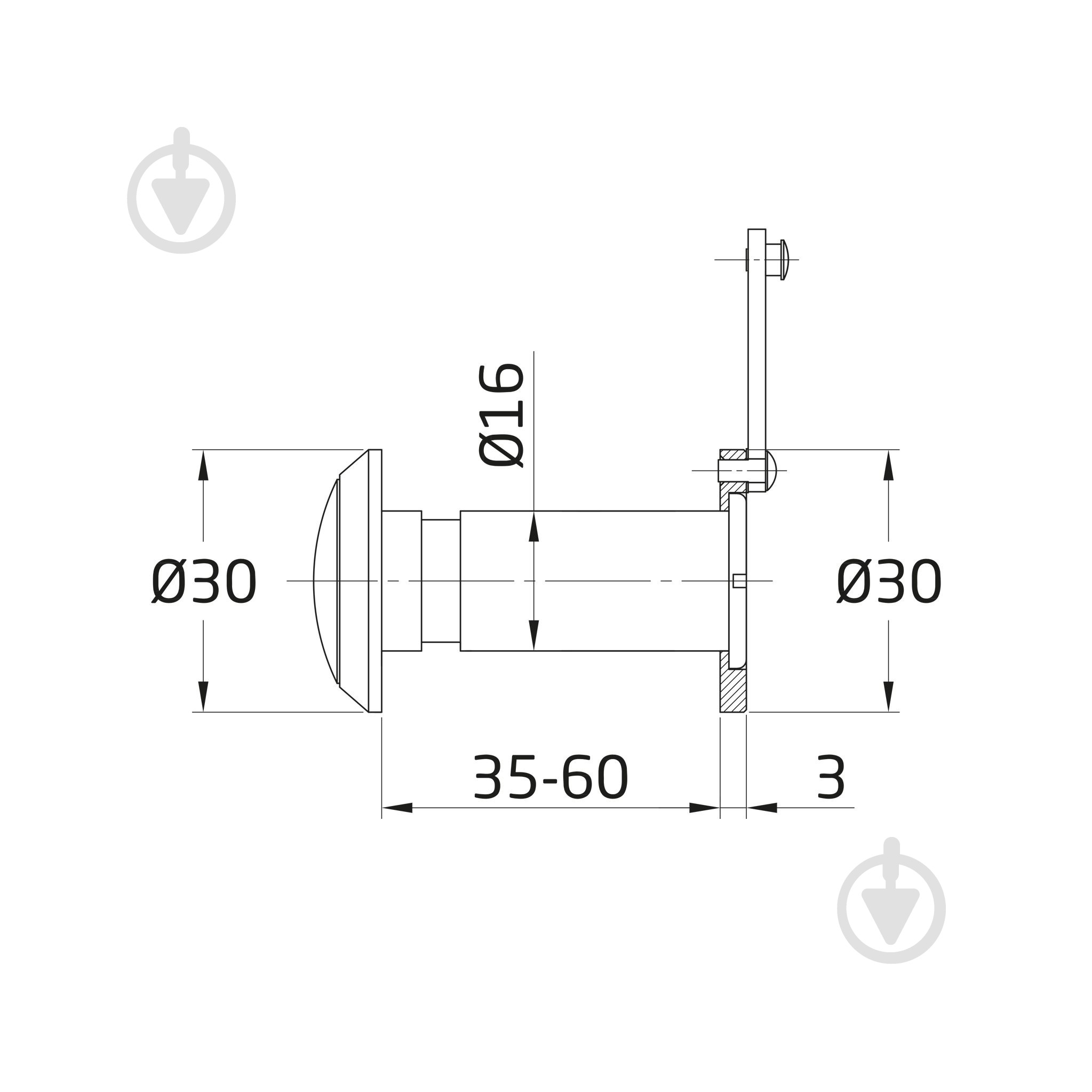 Глазок дверной Amig мод.5 35-60 мм матовый хром - фото 6