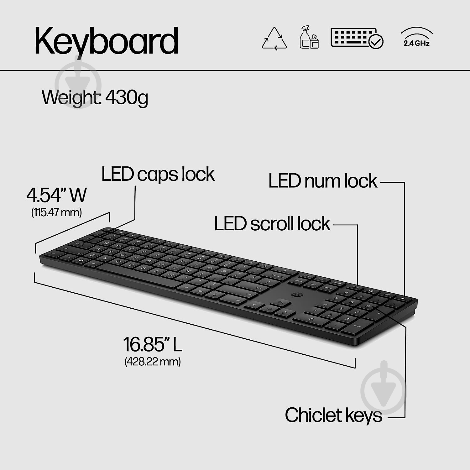 Клавиатура HP 450 Programmable WL UKR (4R184AA) black - фото 11