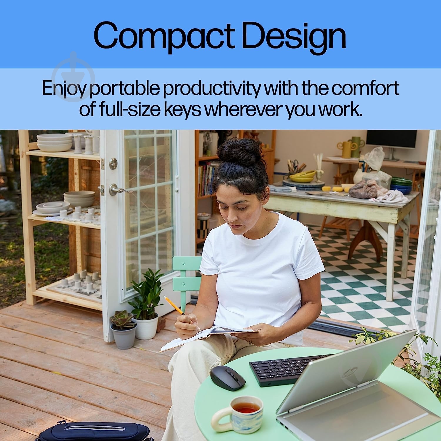 Клавиатура HP 350 Compact Multi-Device BT UKR (692S8AA) black - фото 9