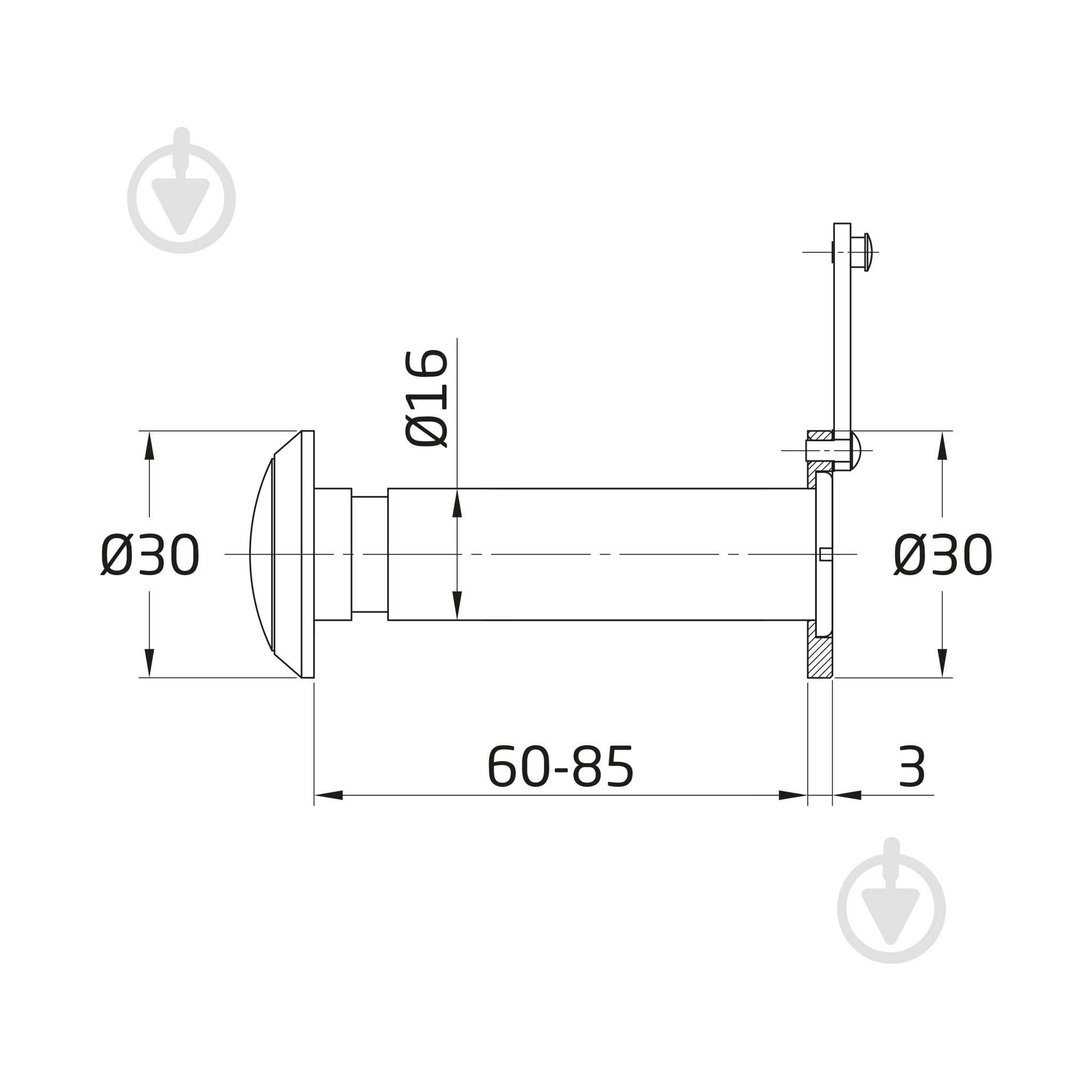 Глазок дверной Amig мод.5 60-85 мм чорний матовий - фото 5