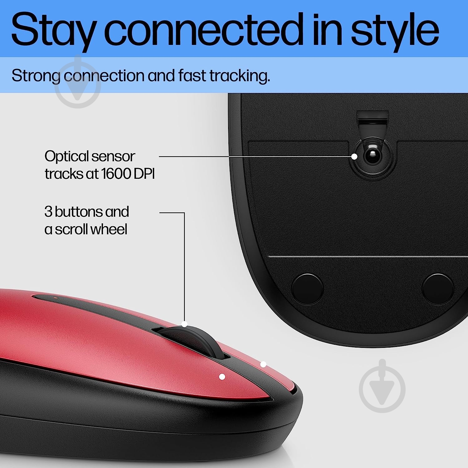 Мышь HP 240 BT red (43N05AA) - фото 9