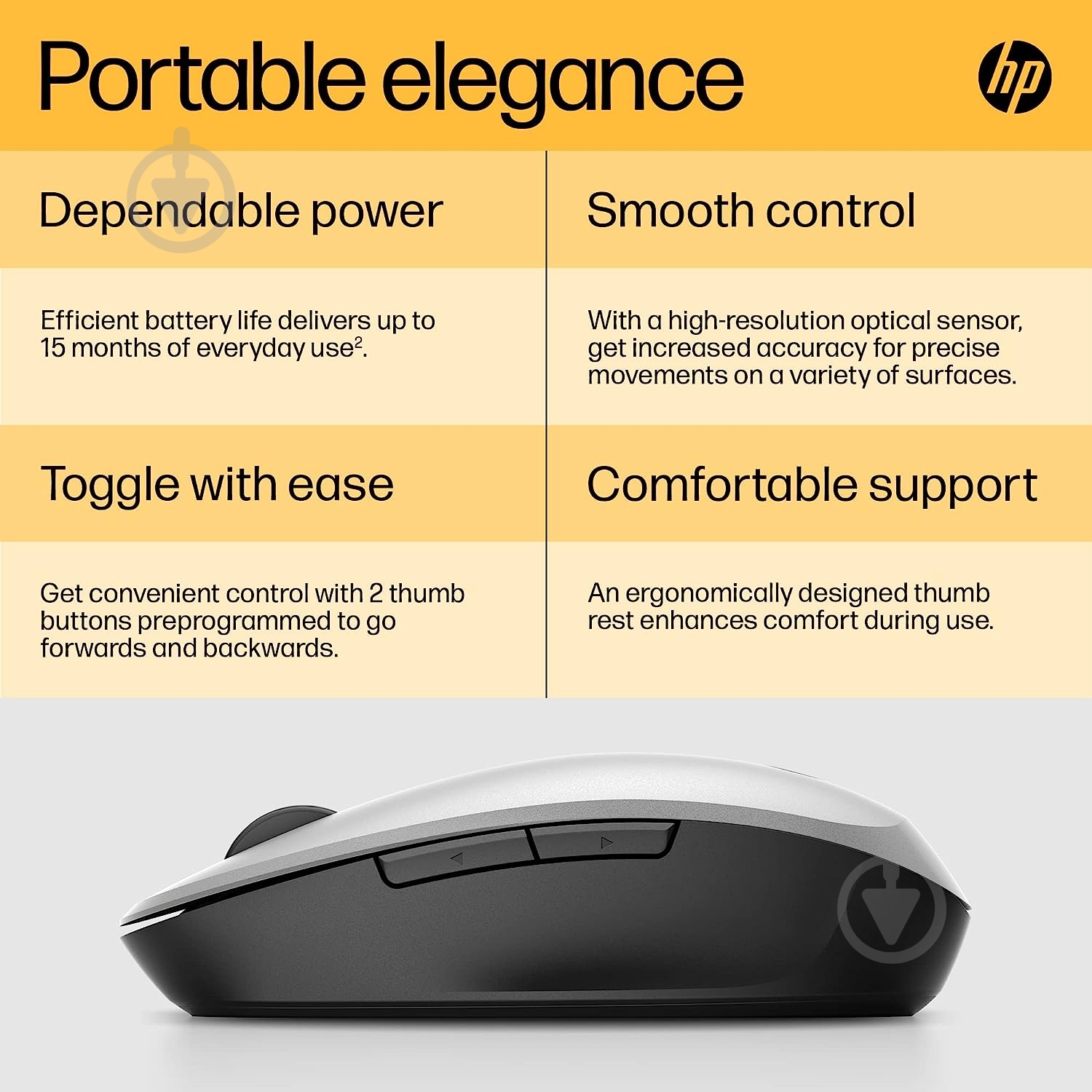Мышь HP Dual Mode BT/WL silver (6CR72AA) - фото 10 Мышь HP Dual Mode BT/WL silver (6CR72AA) - фото 10